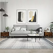   vidaXL 2 db füstös tölgy szerelt fa dohányzóasztal 50 x 46 x 35 cm