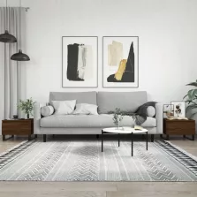  vidaXL 2 db barna tölgyszínű szerelt fa dohányzóasztal 50 x 46 x 35 cm