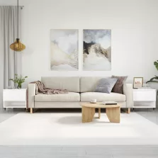   vidaXL 2 db fehér szerelt fa dohányzóasztal 50 x 46 x 50 cm