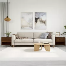   vidaXL 2 db barna tölgy szerelt fa dohányzóasztal 50 x 46 x 50 cm