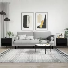   vidaXL 2 db fekete szerelt fa dohányzóasztal 50 x 46 x 50 cm