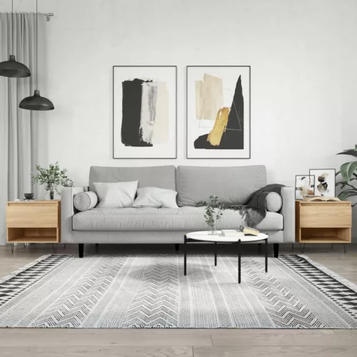 vidaXL 2 db sonoma tölgy szerelt fa dohányzóasztal 50x46x50 cm