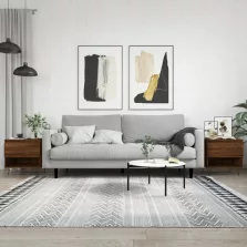   vidaXL 2 db barna tölgy szerelt fa dohányzóasztal 50 x 46 x 50 cm