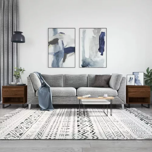 vidaXL 2 db barna tölgy szerelt fa dohányzóasztal 50 x 46 x 50 cm