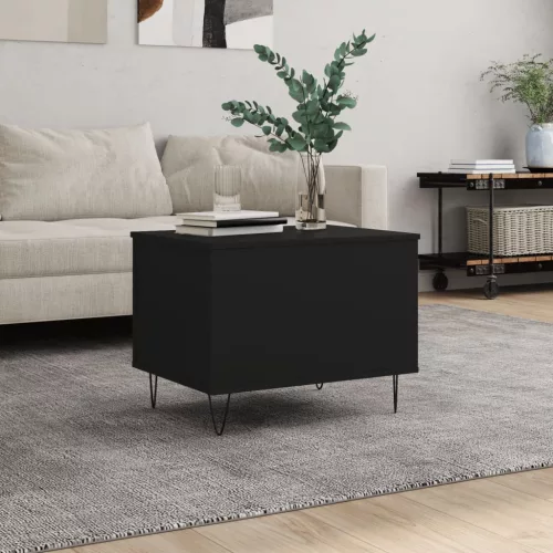 vidaXL fekete szerelt fa dohányzóasztal 60x44,5x45 cm