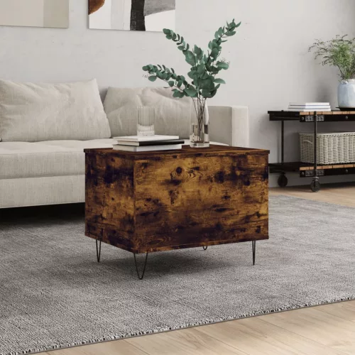 vidaXL füstös tölgy színű szerelt fa dohányzóasztal 60x44,5x45 cm
