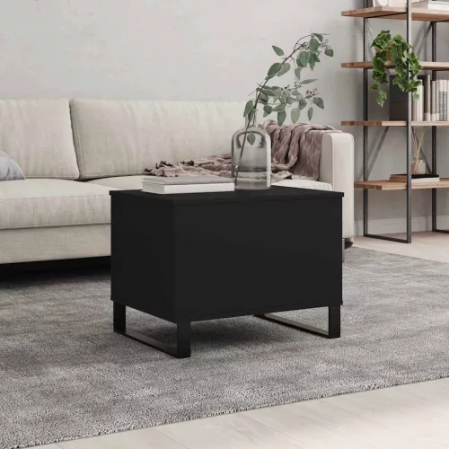 vidaXL fekete szerelt fa dohányzóasztal 60x44,5x45 cm