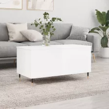   vidaXL magasfényű fehér szerelt fa dohányzóasztal 90x44,5x45 cm