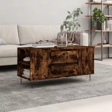   vidaXL füstös tölgy színű szerelt fa dohányzóasztal 102x44,5x50 cm