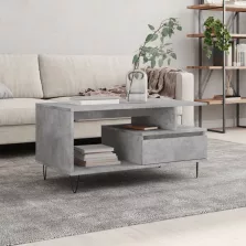 vidaXL betonszürke szerelt fa dohányzóasztal 90x49x45 cm
