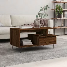   vidaXL barna tölgyszínű szerelt fa dohányzóasztal 90x49x45 cm