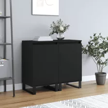   vidaXL 2 db fekete szerelt fa tálalószekrény 40 x 35 x 70 cm