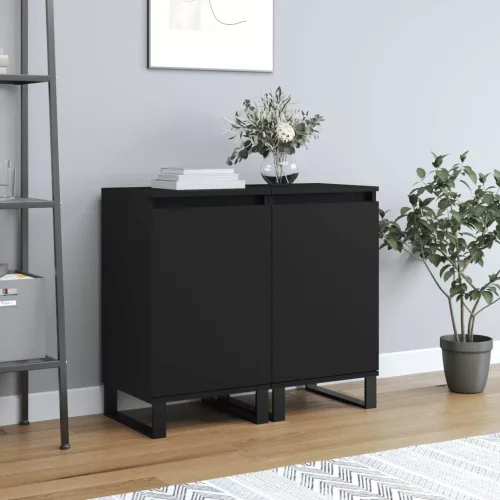 vidaXL 2 db fekete szerelt fa tálalószekrény 40 x 35 x 70 cm