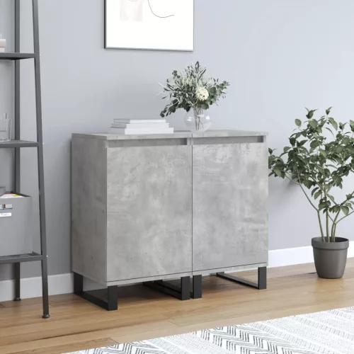 vidaXL 2 db betonszürke szerelt fa tálalószekrény 40 x 35 x 70 cm