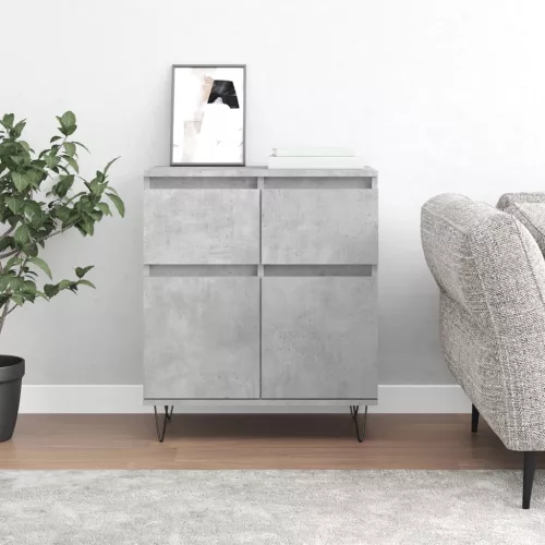 vidaXL betonszürke szerelt fa tálalószekrény 60 x 35 x 70 cm