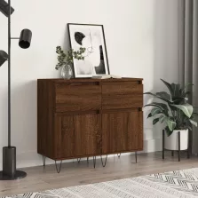   vidaXL 2 db barna tölgy színű szerelt fa tálalószekrény 40x35x70cm