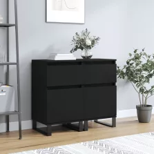   vidaXL 2 db fekete szerelt fa tálalószekrény 40 x 35 x 70 cm