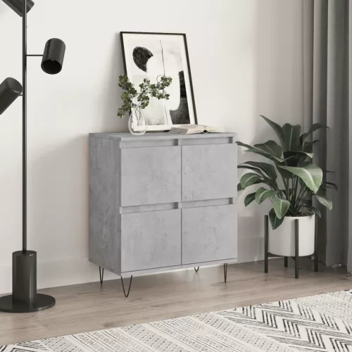 vidaXL betonszürke szerelt fa tálalószekrény 60 x 35 x 70 cm