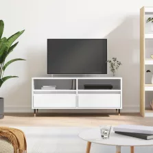   vidaXL magasfényű fehér szerelt fa TV-szekrény 100 x 34,5 x 44,5 cm