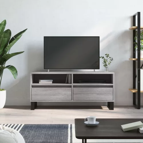 vidaXL szürke sonoma színű szerelt fa TV-szekrény 100x34,5x44,5 cm
