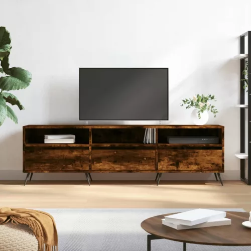 vidaXL füstös tölgy színű szerelt fa TV-szekrény 150 x 30 x 44,5 cm