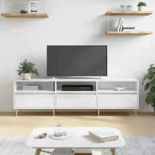   vidaXL magasfényű fehér szerelt fa TV-szekrény 150 x 30 x 44,5 cm