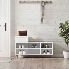 vidaXL fehér szerelt fa cipősszekrény 102x36x60 cm