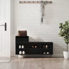 vidaXL fekete szerelt fa cipősszekrény 102x36x60 cm