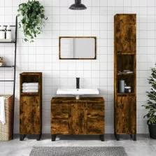   vidaXL füstös tölgy színű szerelt fa fürdőszobaszekrény 80x33x60 cm