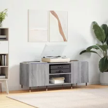   vidaXL szürke sonoma színű szerelt fa hanglemezszekrény 121x38x48 cm