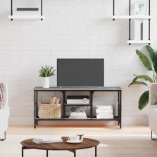   vidaXL szürke sonoma színű szerelt fa és vas TV-szekrény 100x35x45 cm