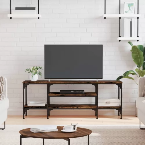 vidaXL sonoma tölgy színű szerelt fa és vas TV-szekrény 121x35x45 cm