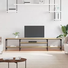   vidaXL sonoma tölgy színű szerelt fa és vas TV-szekrény 201x35x45 cm