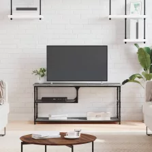   vidaXL szürke sonoma színű szerelt fa és acél TV-szekrény 103x38x46,5