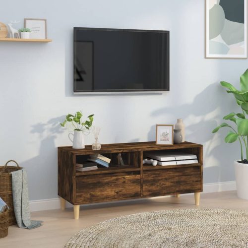 vidaXL füstös tölgyszínű szerelt fa TV-szekrény 100x34,5x44,5 cm