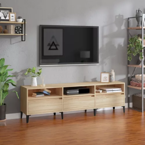 vidaXL sonoma tölgy színű szerelt fa fali TV-szekrény 150x30x44,5 cm