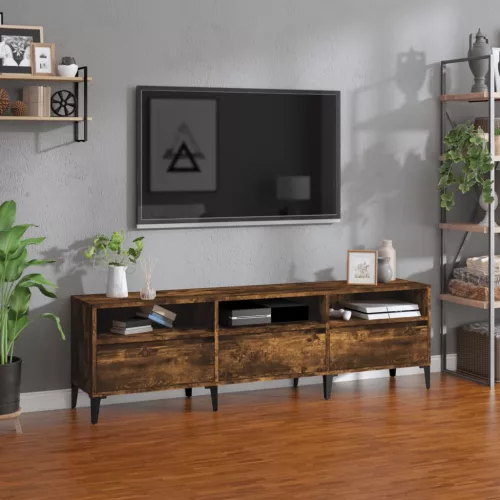 vidaXL füstös tölgy színű szerelt fa TV-szekrény 150 x 30 x 44,5 cm