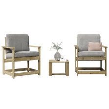   vidaXL 3 részes impregnált fenyőfa kerti pihenőgarnitúra