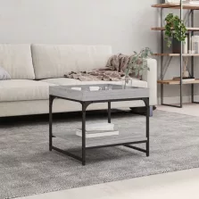   vidaXL szürke sonoma színű szerelt fa dohányzóasztal 49,5x49,5x45 cm