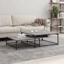   vidaXL 2 db szürke sonoma színű szerelt fa rakásolható dohányzóasztal