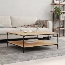   vidaXL sonoma tölgy színű szerelt fa dohányzóasztal 100x100x40 cm
