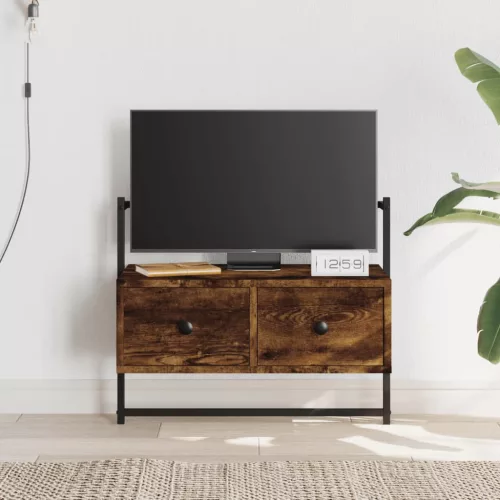 vidaXL füstös tölgy színű szerelt fa fali TV szekrény 60,5x30x51 cm