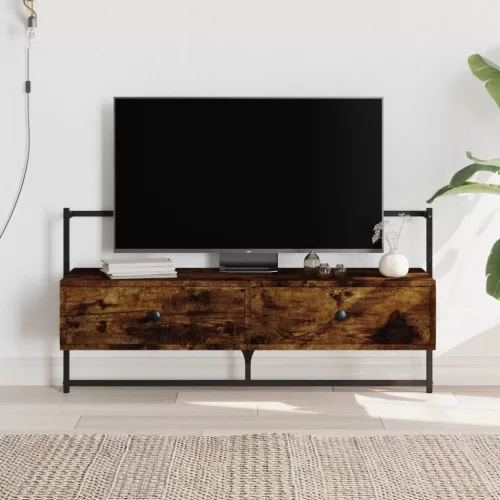 vidaXL füstös tölgy színű szerelt fa fali TV szekrény 100,5x30x51 cm