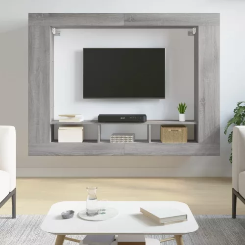vidaXL szürke sonoma színű szerelt fa TV-szekrény 152x22x113 cm