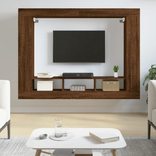 vidaXL barna tölgyszínű szerelt fa TV-szekrény 152x22x113 cm