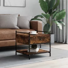   vidaXL füstös tölgy színű szerelt fa dohányzóasztal 50 x 50 x 50 cm