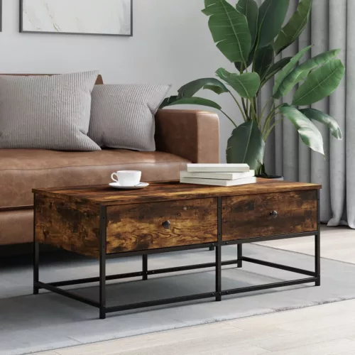 vidaXL füstös tölgy színű szerelt fa dohányzóasztal 100 x 51 x 40 cm
