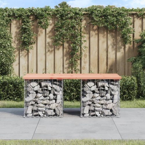 vidaXL tömör duglászfenyő gabion kerti pad 103x44x42 cm