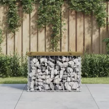   vidaXL tömör impergnált fenyőfa gabion kerti pad 63 x 31,5 x 42 cm