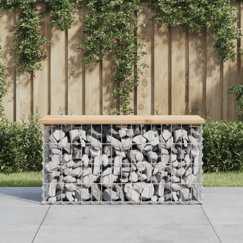 vidaXL tömör fenyőfa gabion kerti pad 83x31,5x42 cm